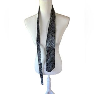 Perry Ellis Portfolio Gray Paisley Silk Tie